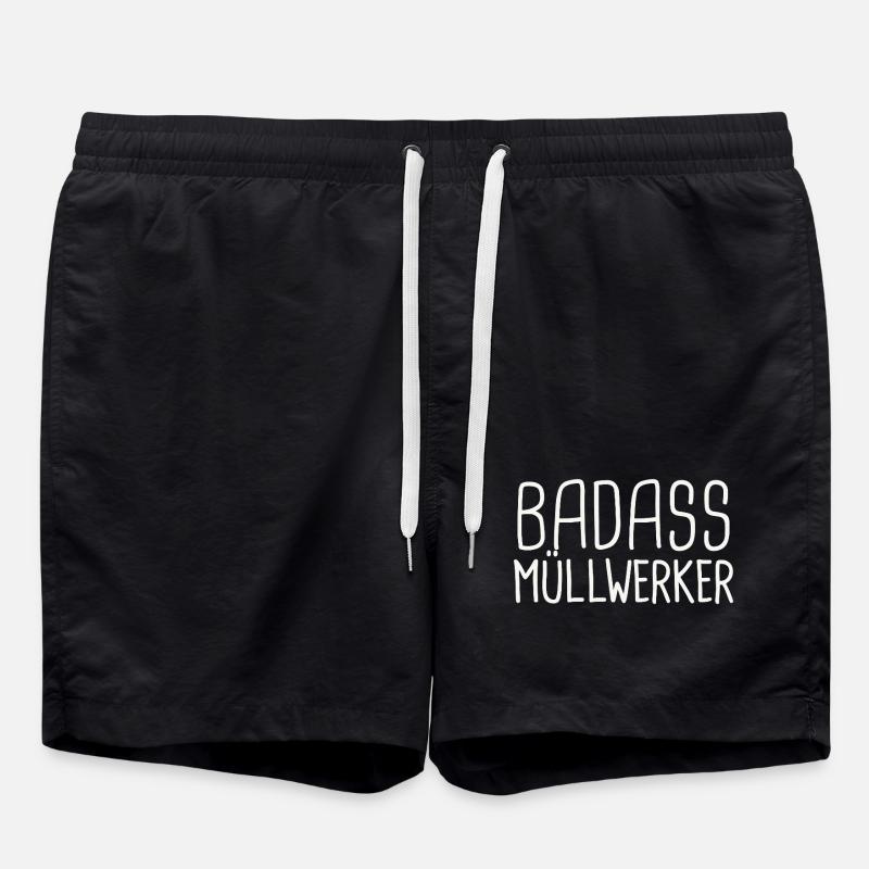 Müllwerker Badass - Badeshorts - Schwarz