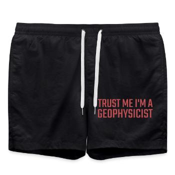 Geophysicist Trust Me Geophysics - Badeshorts - Schwarz - Vorne - AI Model Male 185 light (185cm)