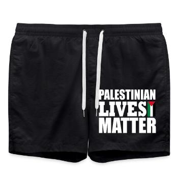 palestinian lives matter - Short de bain - noir - Devant - AI Model Male 185 light (185cm)