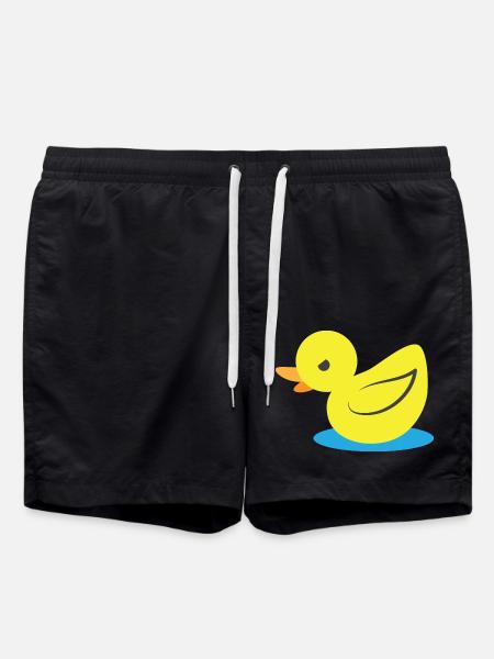 Little angry yellow duck - Swim Trunks - black
