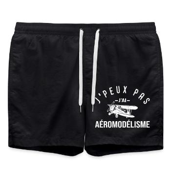 J'peux pas j'ai aéromodélisme Cadeau humour - Short de bain - noir - Devant - AI Model Male 185 light (185cm)