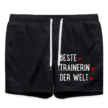 Beste Trainerin der Welt - Badeshorts - Schwarz - Vorne - AI Model Male 185 light (185cm)