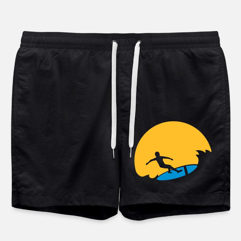 Sonne Welle Surfer - Badeshorts - Schwarz