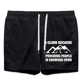 Klettern Berge Bergsteigen Wandern Berg Bouldern - Badeshorts - Schwarz - Vorne - AI Model Male 185 light (185cm)