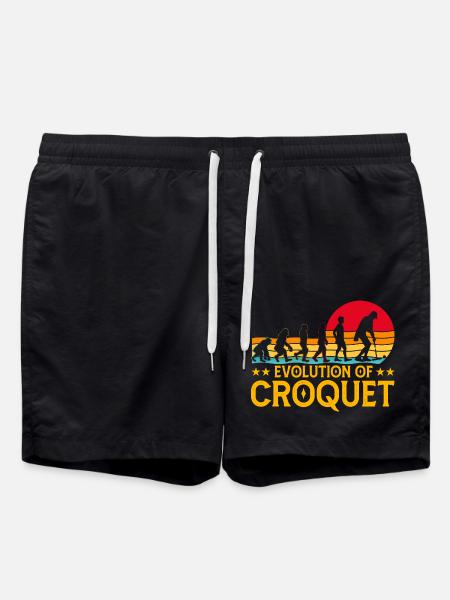 Evolution of Croquet - Swim Trunks - black