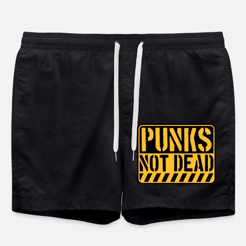 punks not dead quote - Swim Trunks - black