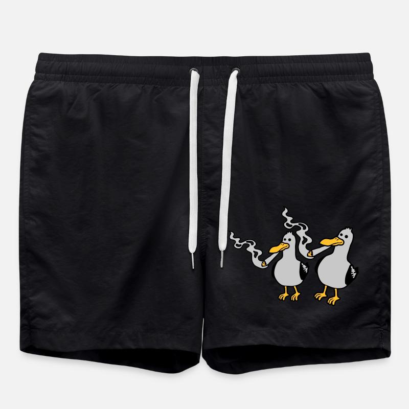 2 Stoner Seagull Friends - Swim Trunks - black