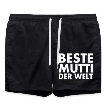 Beste mutti der welt - Badeshorts - Schwarz - Vorne - AI Model Male 185 light (185cm)