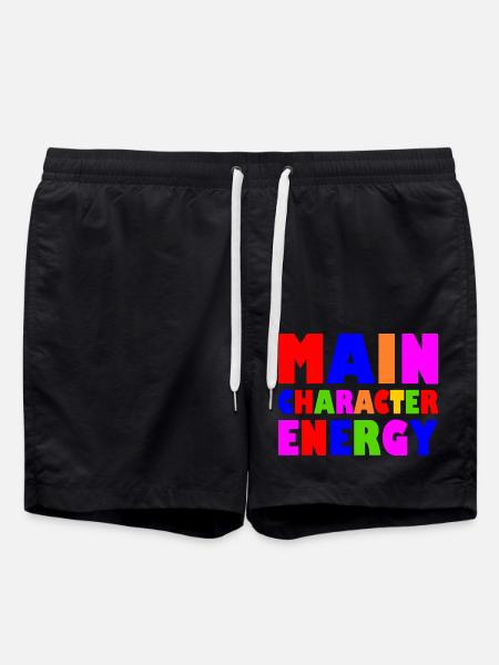 Main character energy - Swim Trunks - black