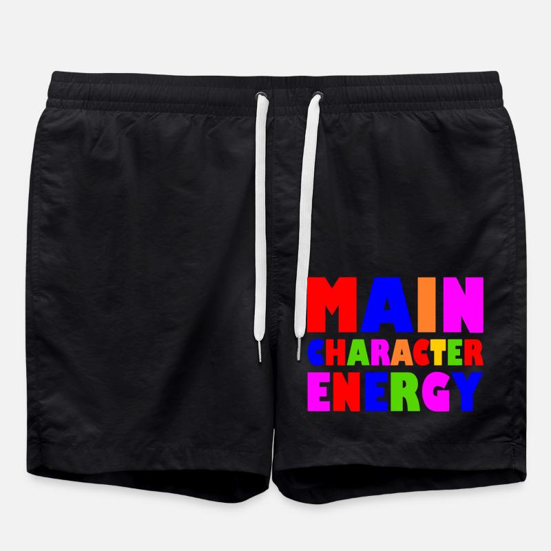 Main character energy - Badeshorts - Schwarz
