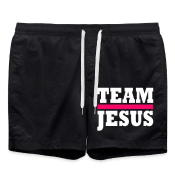 Team jesus - Badeshorts - Schwarz - Vorne - AI Model Male 185 light (185cm)
