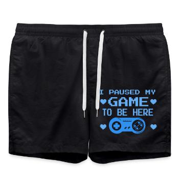Gamer Sayings - J’ai mis mon jeu en pause - Short de bain - noir - Devant - AI Model Male 185 light (185cm)