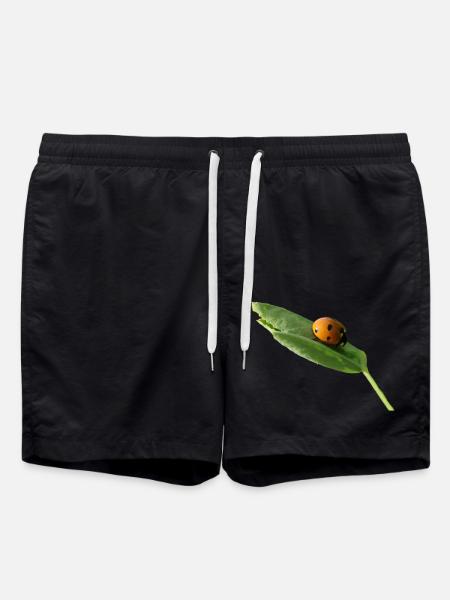 Lucky beetle ladybug without text - Swim Trunks - black