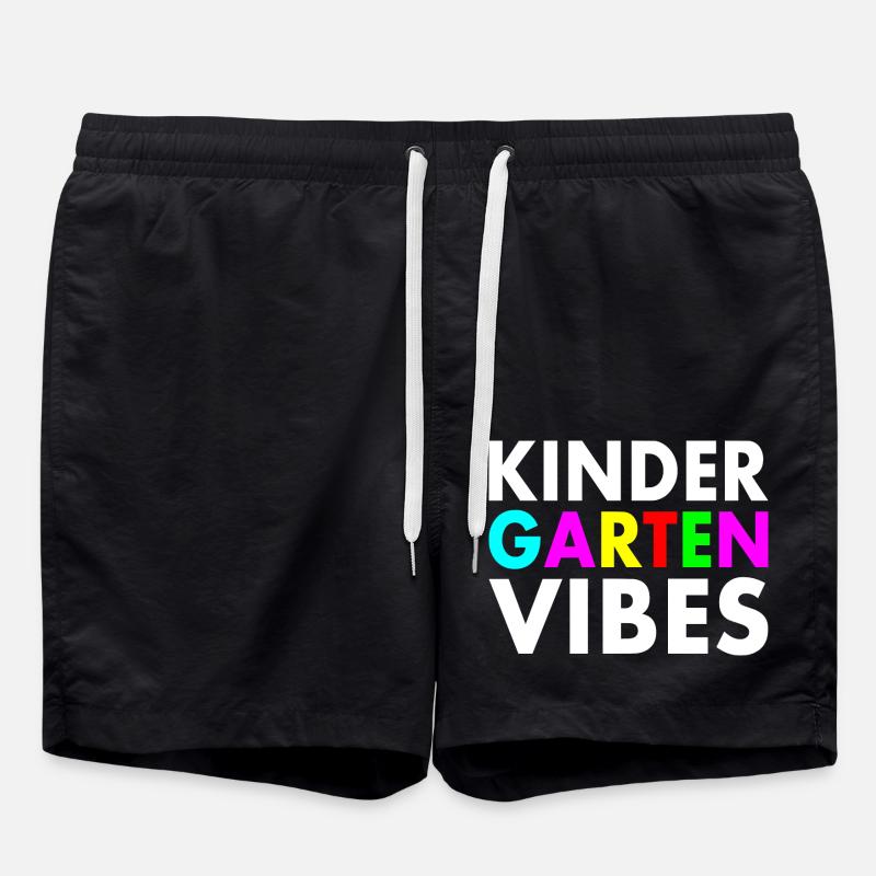 kindergarten vibes - Swim Trunks - black