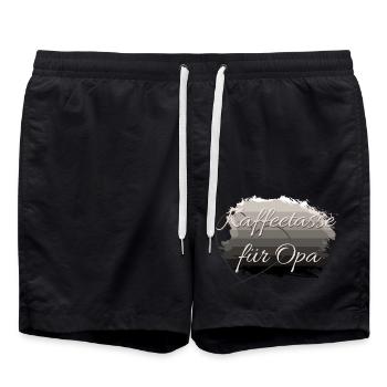 Coffee cup for grandpa - Swim Trunks - black - Front - AI Model Male 185 light (185cm)