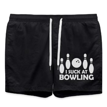 I suck at bowling - Swim Trunks - black - Front - AI Model Male 185 light (185cm)