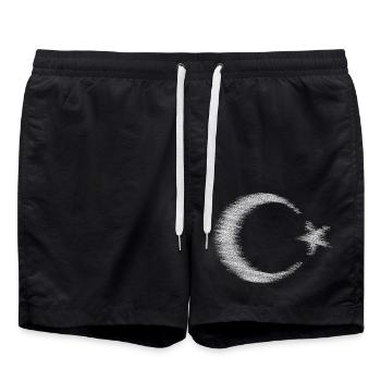 Conception de l’esquisse du drapeau de la Turquie - Short de bain - noir - Devant - AI Model Male 185 light (185cm)