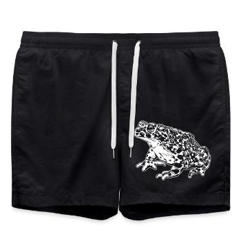 Toad Frog Graphic Aquatic Amphibian Frog Lovers - Swim Trunks - black - Front - AI Model Male 185 light (185cm)