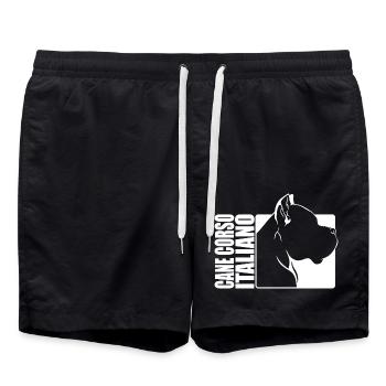 Cane Corso Italiano Profile Dogs Dog Wilsigns - Swim Trunks - black - Front - AI Model Male 185 light (185cm)