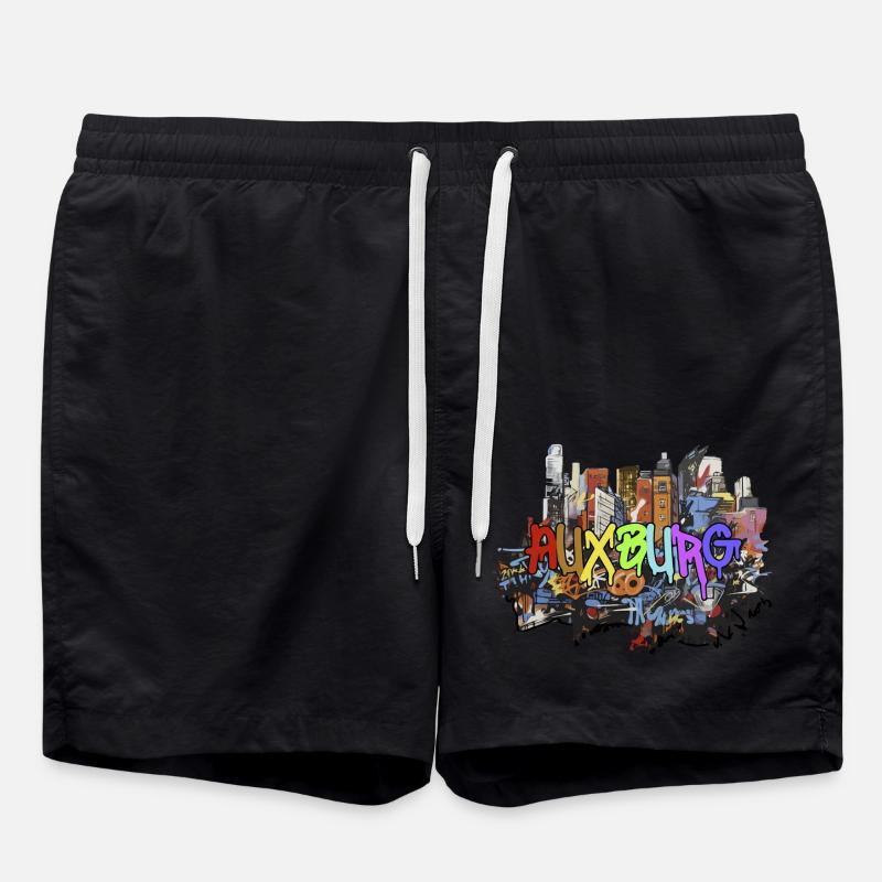 Auxburg en Graffiti Design cadeau - Short de bain - noir