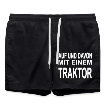 Traktor - Badeshorts - Schwarz - Vorne - AI Model Male 185 light (185cm)