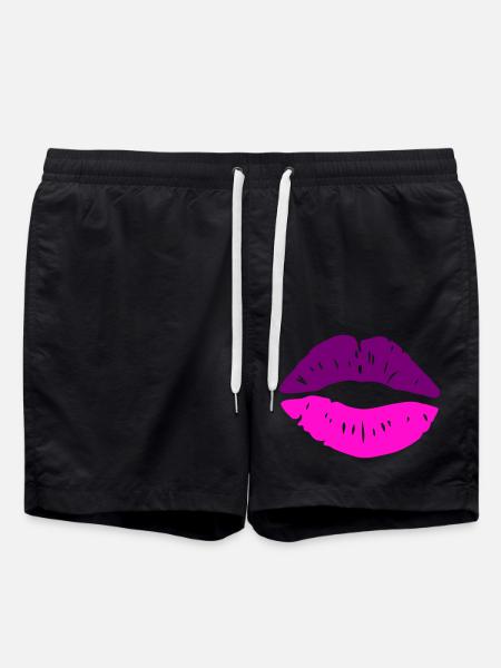 Lips Kiss - Swim Trunks - black