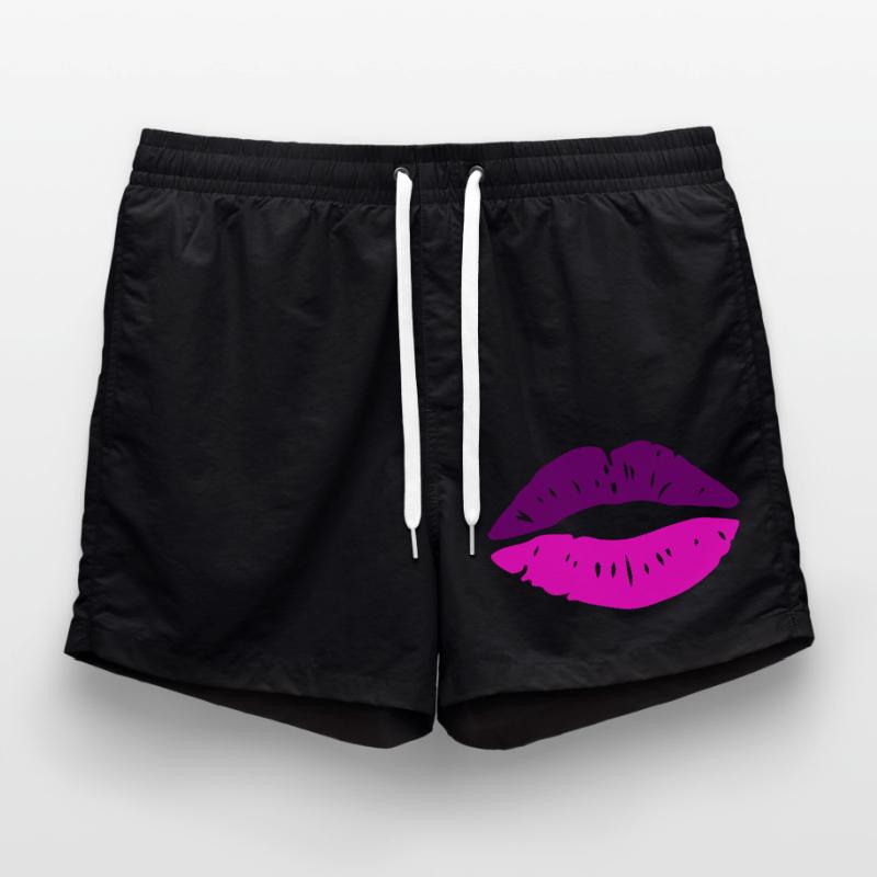 Lips Kiss Swim Trunks