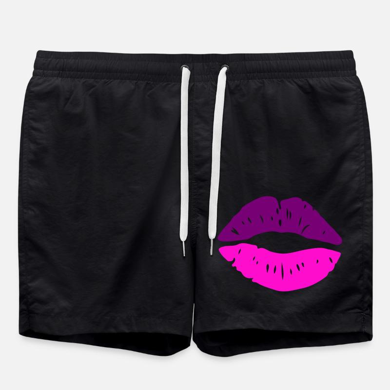 Lips Kiss - Swim Trunks - black