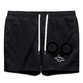 Handcuffs 2 - Swim Trunks - black - Front - AI Model Male 185 light (185cm)