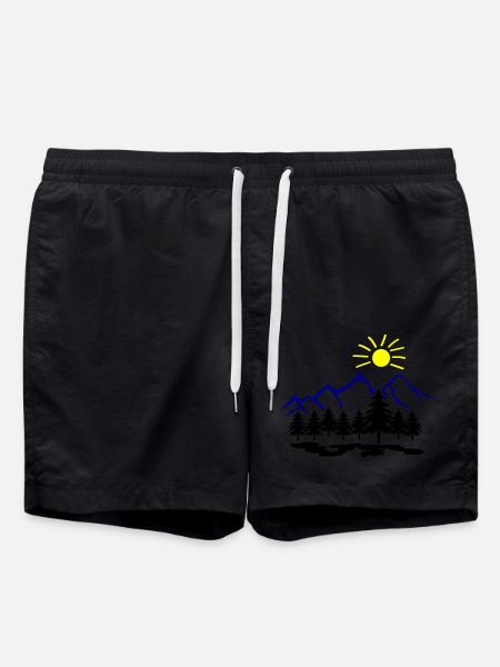 Nature Mountains - Swim Trunks - black
