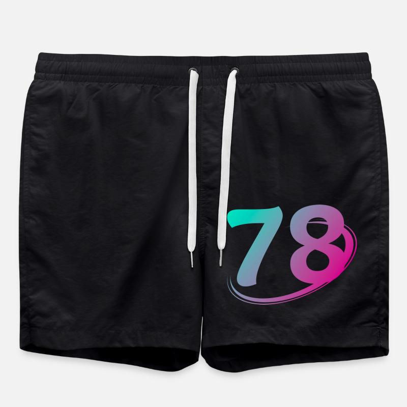 Nummer 78 mehrfarbig - Badeshorts - Schwarz