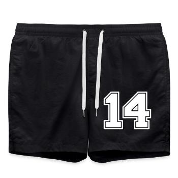 14 - Badeshorts - Schwarz - Vorne - AI Model Male 185 light (185cm)