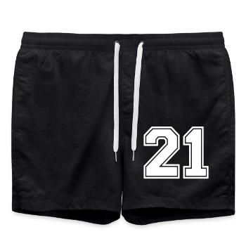21 - Short de bain - noir - Devant - AI Model Male 185 light (185cm)