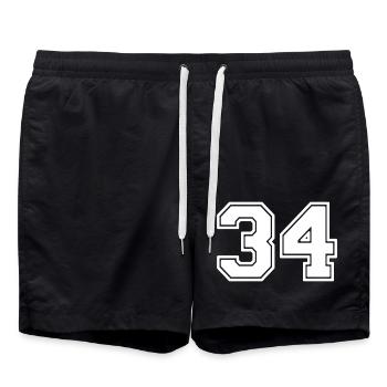 34 - Badeshorts - Schwarz - Vorne - AI Model Male 185 light (185cm)