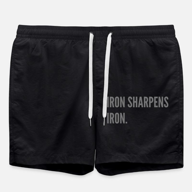 Iron sharpens iron. - Swim Trunks - black