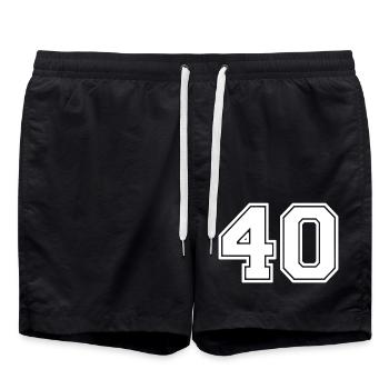 Nummer 40 - Badeshorts - Schwarz - Vorne - AI Model Male 185 light (185cm)