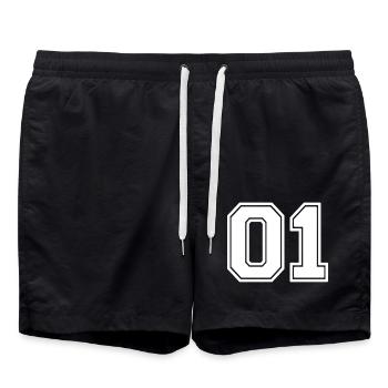 01 - Swim Trunks - black - Front - AI Model Male 185 light (185cm)