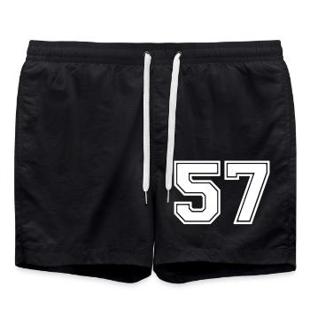 57 - Badeshorts - Schwarz - Vorne - AI Model Male 185 light (185cm)