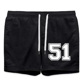 51 - Badeshorts - Schwarz - Vorne - AI Model Male 185 light (185cm)