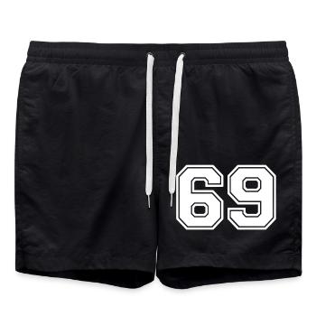 69 - Badeshorts - Schwarz - Vorne - AI Model Male 185 light (185cm)
