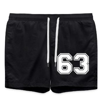 63 - Badeshorts - Schwarz - Vorne - AI Model Male 185 light (185cm)
