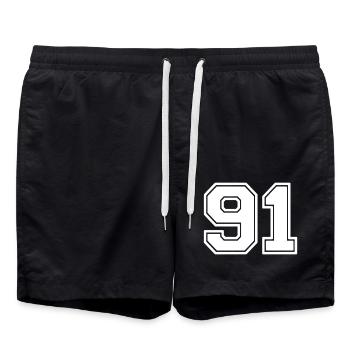 91 - Badeshorts - Schwarz - Vorne - AI Model Male 185 light (185cm)