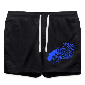 2 Funny Monkey Faces Two Friends Crew Team - Short de bain - noir - Devant - AI Model Male 185 light (185cm)