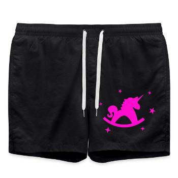 Licorne Cheval à bascule - Short de bain - noir - Devant - AI Model Male 185 light (185cm)