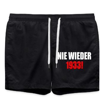 Nie wieder 1933 - Badeshorts - Schwarz - Vorne - AI Model Male 185 light (185cm)