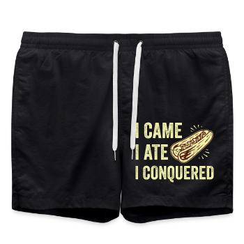 Hot Dog Eating Champion Hot Dogs Lover - Swim Trunks - black - Front - AI Model Male 185 light (185cm)