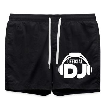 Casque DJ officiel Musique Fête Célébrations Texte Logo - Short de bain - noir - Devant - AI Model Male 185 light (185cm)