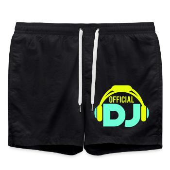 Casque DJ officiel Musique Fête Célébrations Texte Logo - Short de bain - noir - Devant - AI Model Male 185 light (185cm)