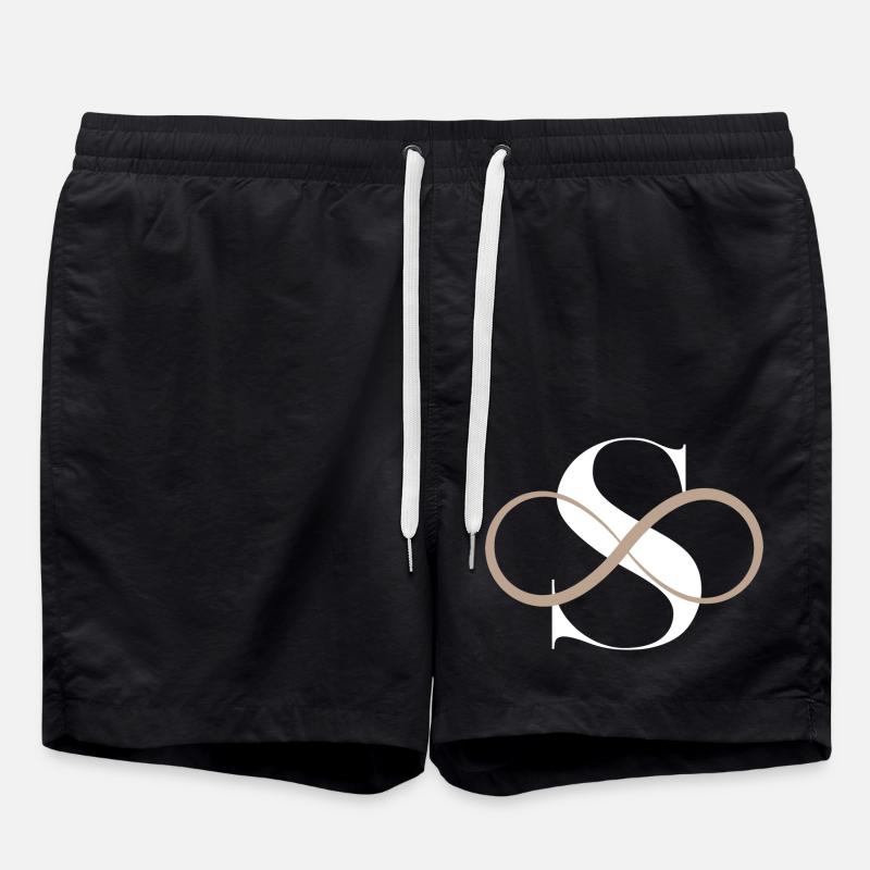 Unendlicher Buchstabe s - Badeshorts - Schwarz