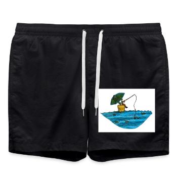 Fish - Swim Trunks - black - Front - AI Model Male 185 light (185cm)